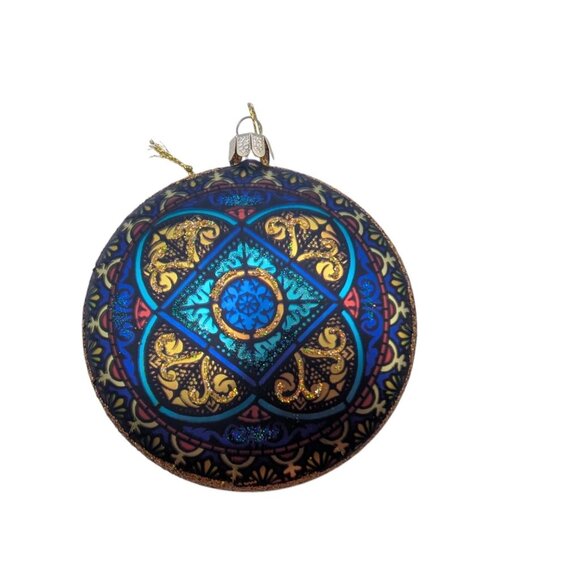 Glass Ornament Featuring Vibrant Madonna & Child Design With Intricate Stained G - Picture 7 of 10